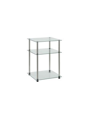 Classic Glass 3 Tier End Table Clear Glass - Breighton Home