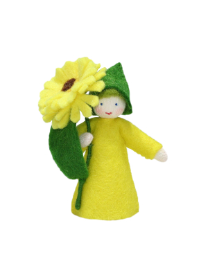 Yellow Calendula Prince Holding Flower · White