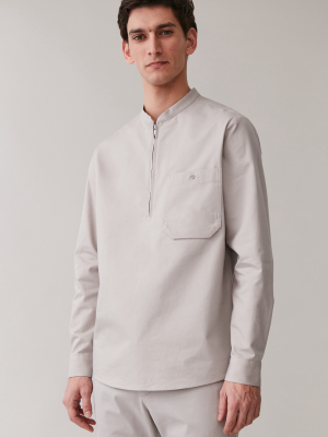 Grandad Collar Organic Cotton Shirt