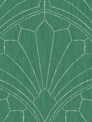 Scallop Medallion Wallpaper In Jade And Ivory From The Boho Rhapsody Collection By Seabrook Wallcoverings