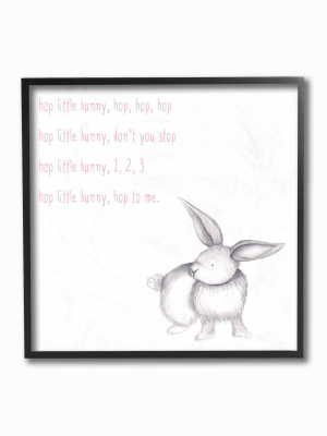 Hop Little Bunny Rhyme Rabbit Framed Giclee Texturized Art (12"x12") - Stupell Industries