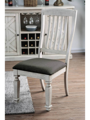 Irena Cushioned Wood Dining Chair Winter White - Iohomes