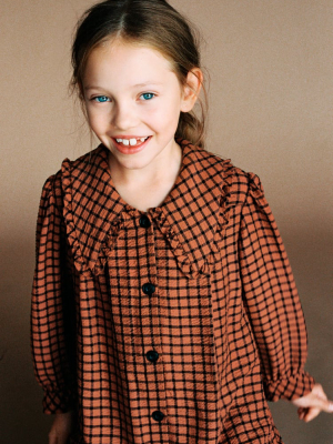 Plaid Bib Collar Dress