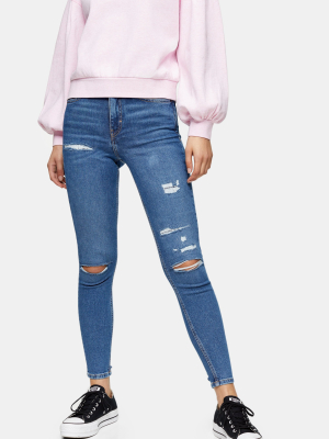 Mid Blue Rip And Repair Jamie Skinny Jeans