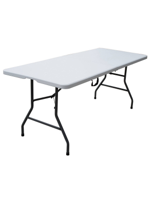 6' Folding Banquet Table Off-white - Plastic Dev Group