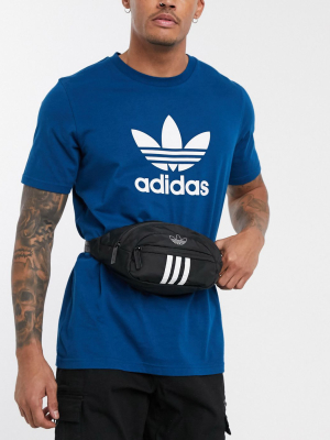 Adidas Originals 3 Stripe Fanny Pack In Black