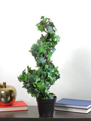 Northlight 1.8' Green And Black Potted Ivy Spiral Topiary Artificial Christmas Tree - Unlit