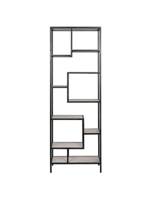 Noir Haru Large Black Bookcase - Matte Black