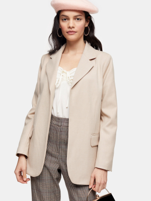 Beige Double Breasted Blazer