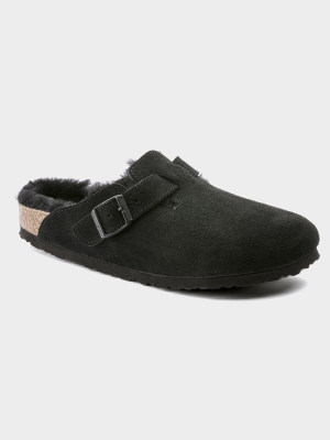 Birkenstock Boston In Black Shearling