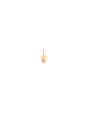 14k Single Midi Bitty Skull Charm With Diamond Eyes