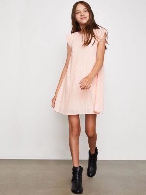 Girls Pleated Chiffon Dress