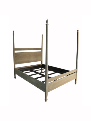 Noir Venice Weathered Brown Queen Bed Frame