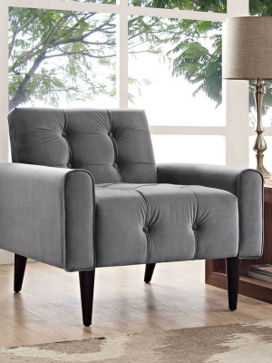 Davis Velvet Armchair Gray