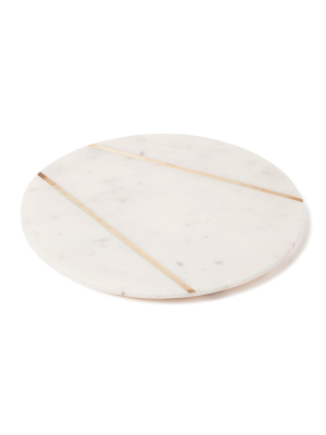 Marble Plate With Brass Inlay