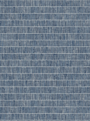 Blue Grass Band Grasscloth Wallpaper In Hosta Blue From The More Textures Collection By Seabrook Wallcoverings