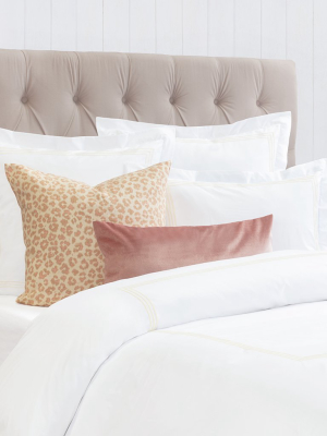 Octavia Ivory Embroidered Percale Duvet Cover