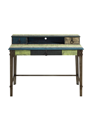 Marley Distressed Mixed Material Desk - Powell Company