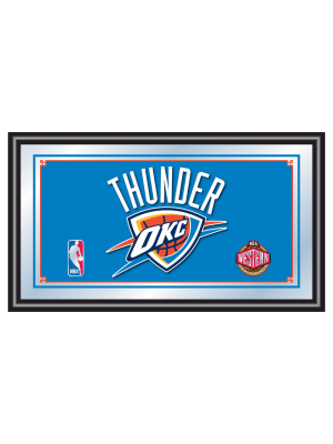 Oklahoma City Thunder Team Logo Wall Mirror