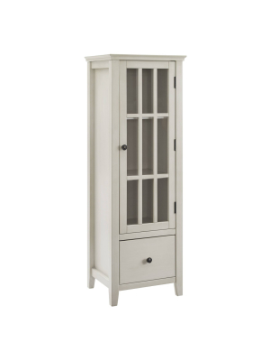 Largo Antique Glass Door Cabinet White - Linon