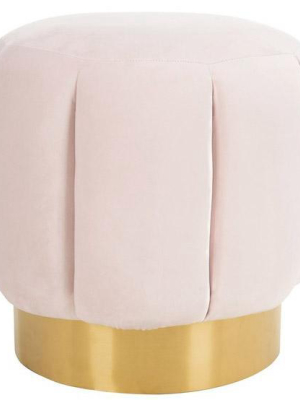 Ll Couture Maxine Channel Tufted Ottoman - Pink