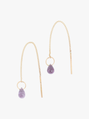 Amethyst Threader Earrings