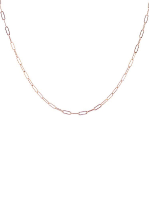 14k Rose Gold Filled Rectangular Chain Choker Collar Necklace