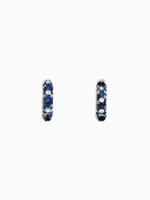 Effy 925 Sterling Silver Blue Sapphire Splash 1/2" Hoop Earrings, 1.77 Tcw