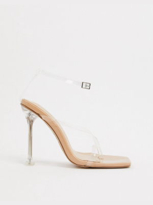 Simmi London Marvis Heeled Sandals In Clear