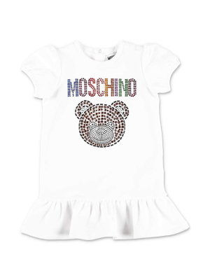 Moschino Kids Embellished Teddy Bear Logo T-shirt Dress