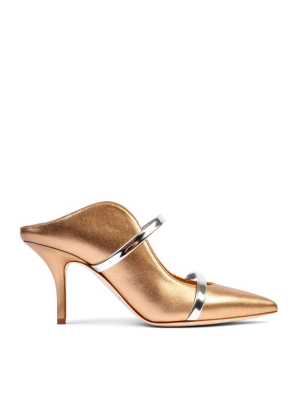 Maureen 70mm - Gold Silver Leather Stiletto Mule
