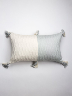 Antigua Lumbar Pillow - Natural White + Gray