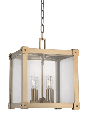 Forsyth 4 Light Pendant Aged Brass