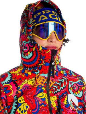 The Paisley Pillow Popper | Women's Neon One-piece Ski Suit