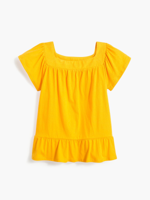 Girls' Square-neck Peplum Tee