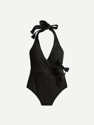 Halter Wrap One-piece Swimsuit