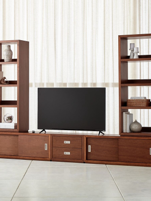 Aspect Walnut Modular Media Center With Drawers