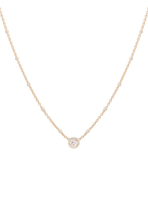 14k Floating Diamond Mixed Gold Chain Necklace