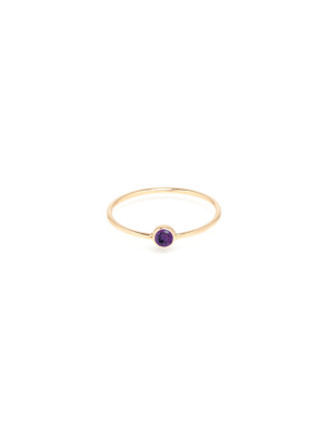 14k Amethyst Bezel Ring | February Birthstone