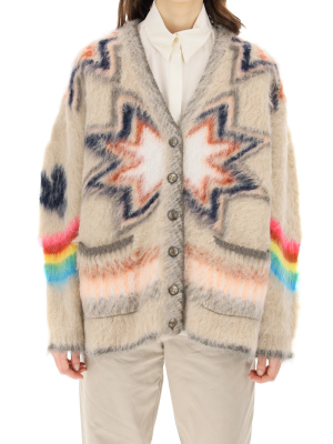 Etro Rainbow Intarsia Knit Cardigan