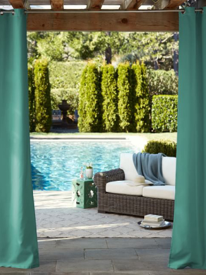 Sunbrella® Indoor/outdoor Grommet Solid Cast Curtain - Breeze