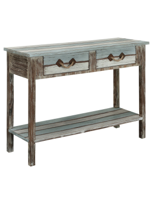 Nautical Two Drawer Console Table Natural/brown - Treasure Trove Accents