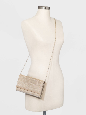 Estee & Lilly Snap Closure Flap Clutch - Light Gold