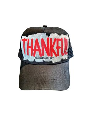 'thankful' Painted Hat