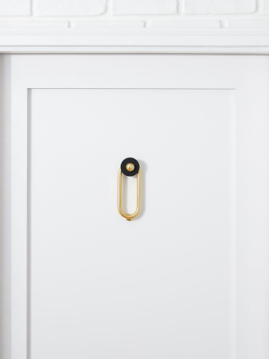 Modern Shapes Door Knocker - Antique Brass/black