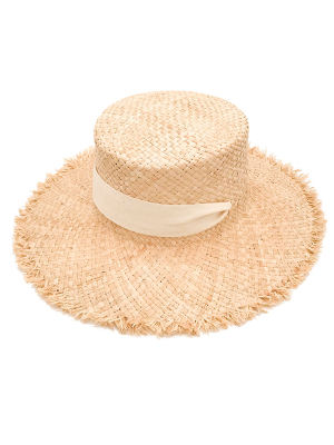 'taryn' Rattan Satin-trimmed Hat (2 Colors)