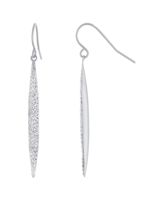 Sterling Silver Crystal Marquise Wire Earrings