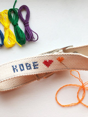 Diy Cross Stitch Dog Collar - L