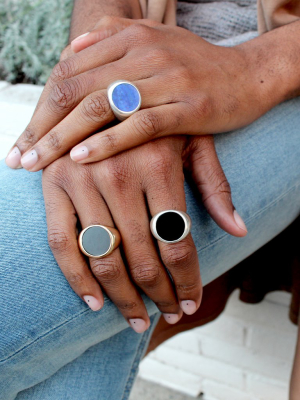 The Onyx Tablet Ring In Silver