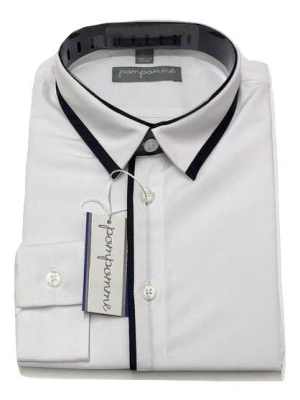 Pompomme White Shirt - Blue